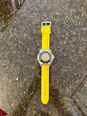 Stuhrling Original Men's Watch with Yellow Strap and Silver Case